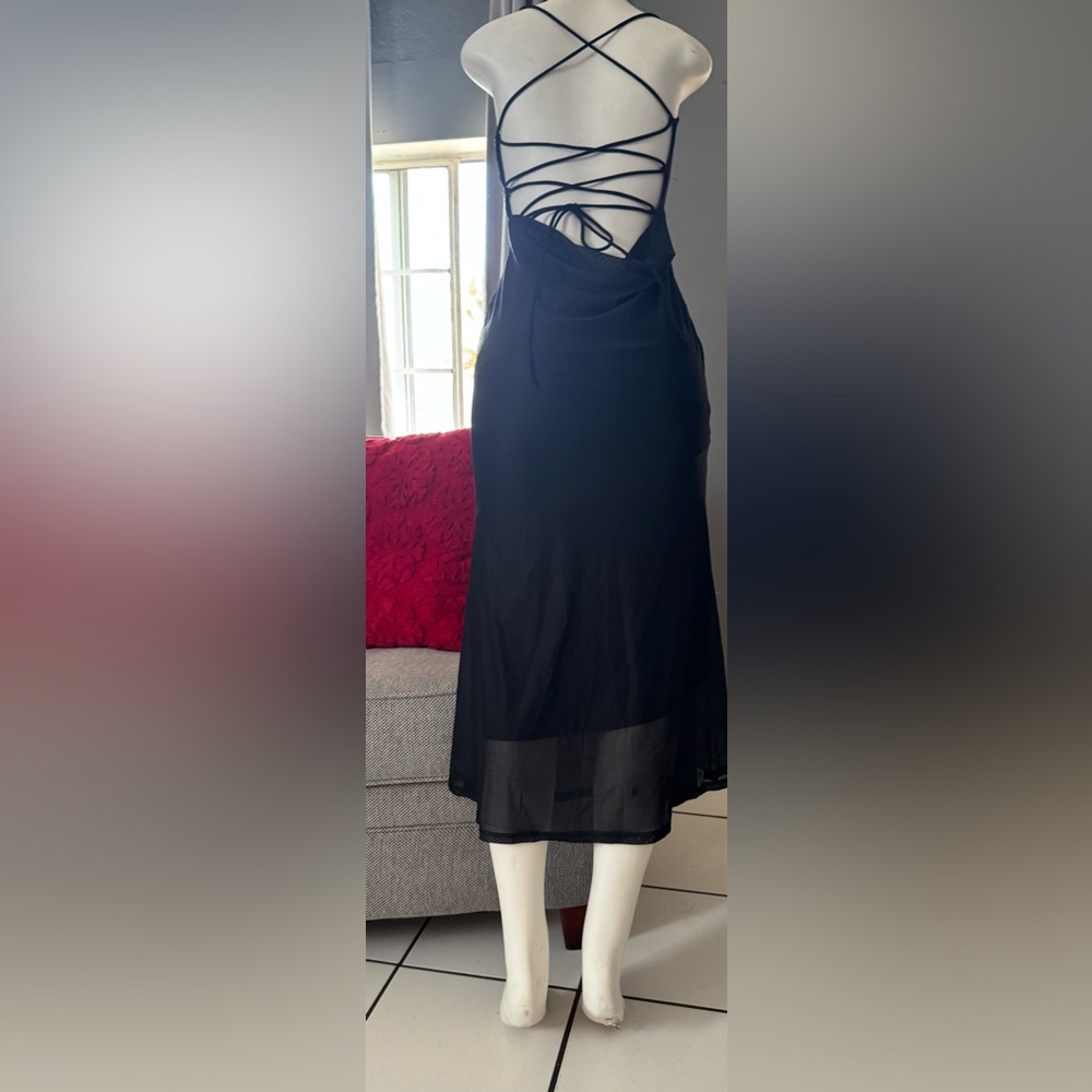 Elegant Black Strappy Dress